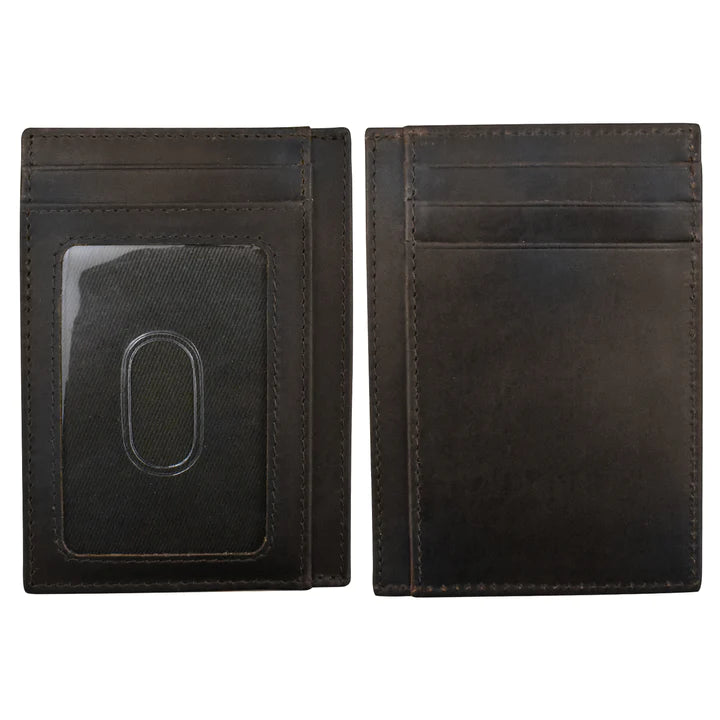 ili New York Leather RFID Pocket I.D. Wallet - 7176 Chocolate