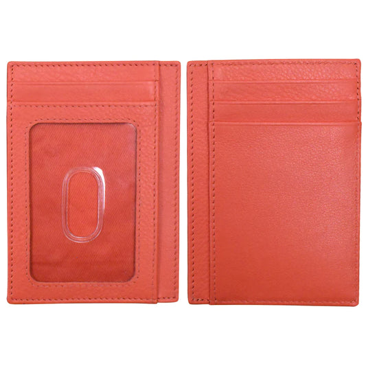 ili New York Leather RFID Pocket I.D. Wallet - 7176 Coral