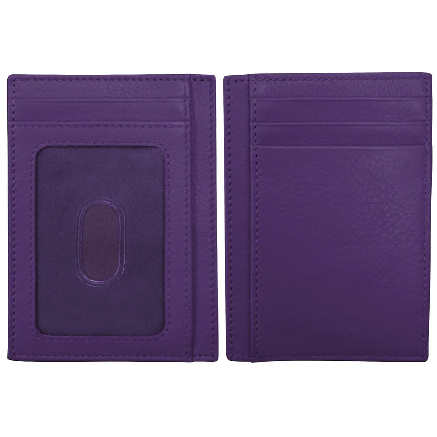 ili New York Leather RFID Pocket I.D. Wallet - 7176 Purple