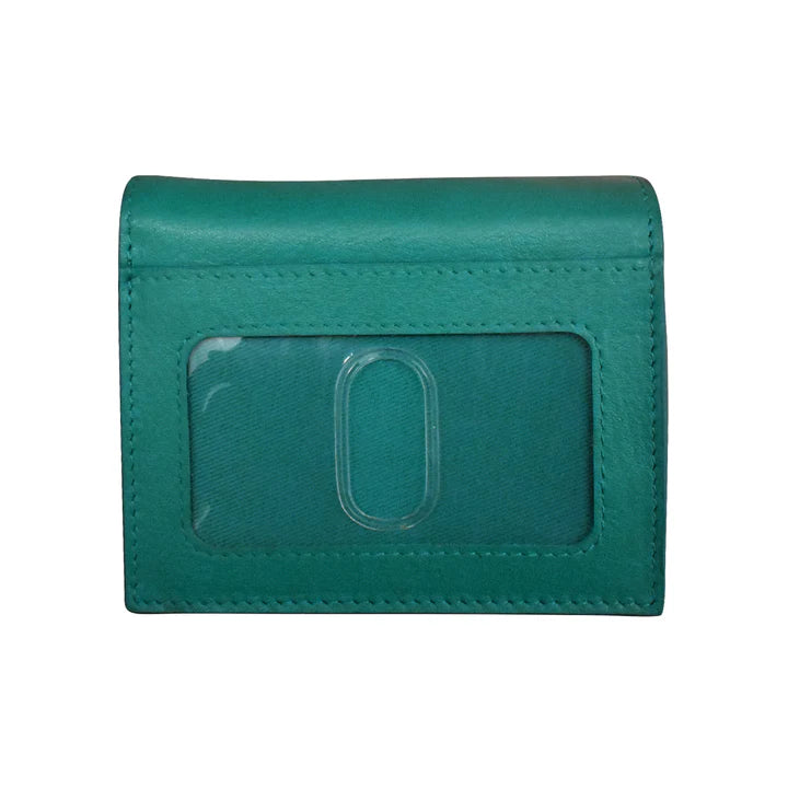 ili New York -Leather RFID blocking Small Snap Wallet- 7177 Aqua