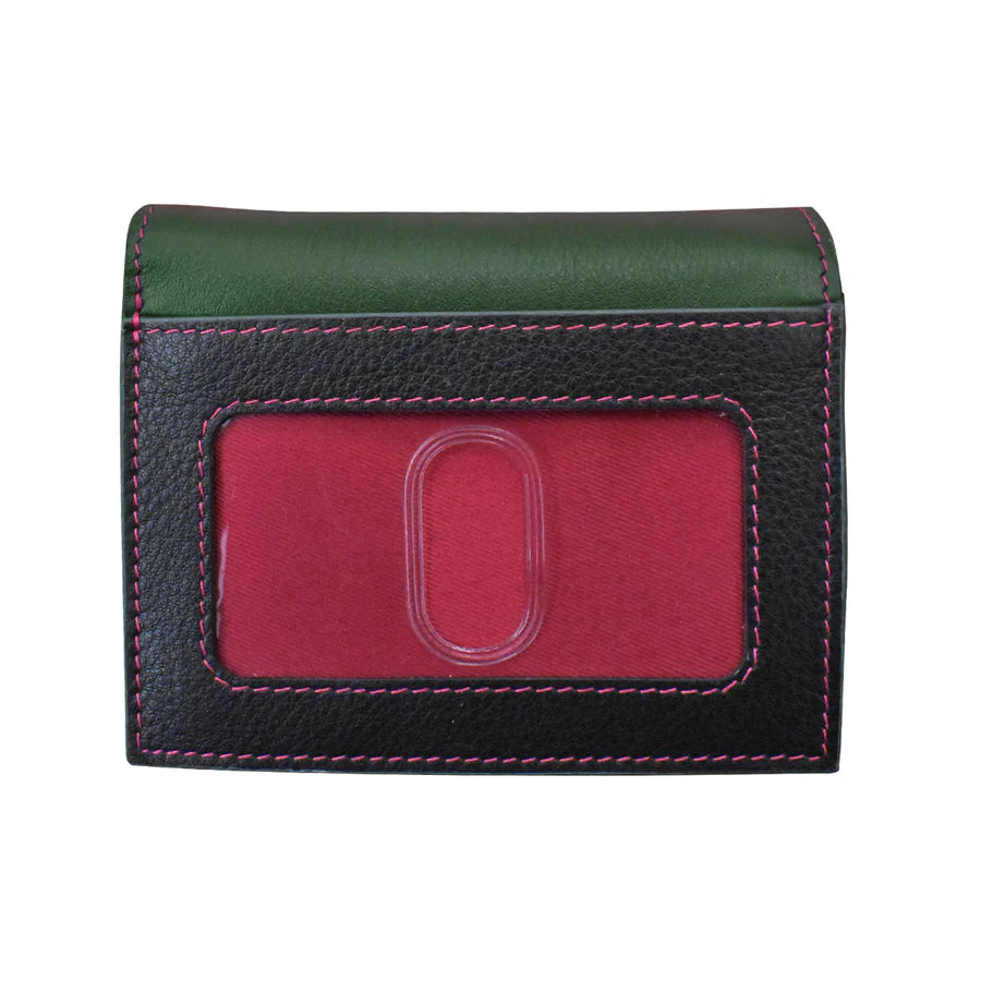 ili New York -Leather RFID blocking Small Snap Wallet- 7177 Forest Multi