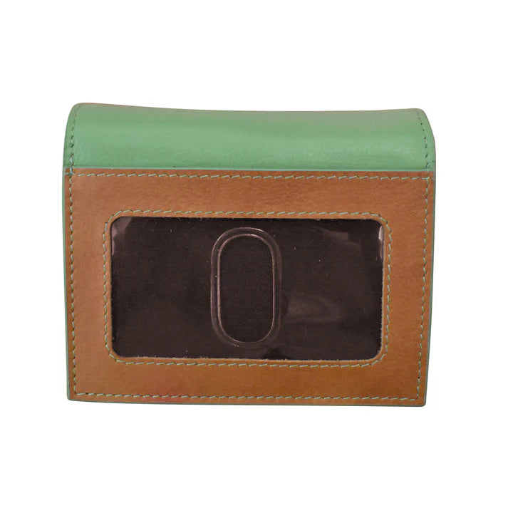 ili New York -Leather RFID blocking Small Snap Wallet- 7177 Sage Multi