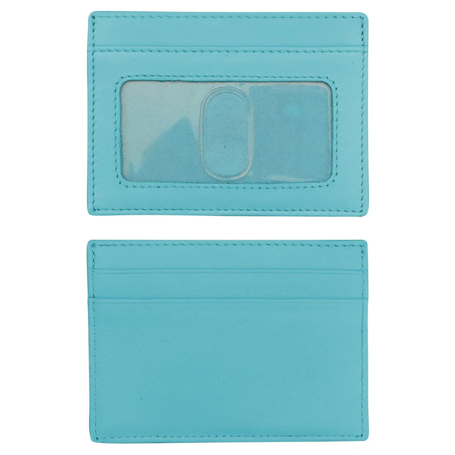 ili New York RFID Card Case Leather Wallet - 7201 Aegean Blue