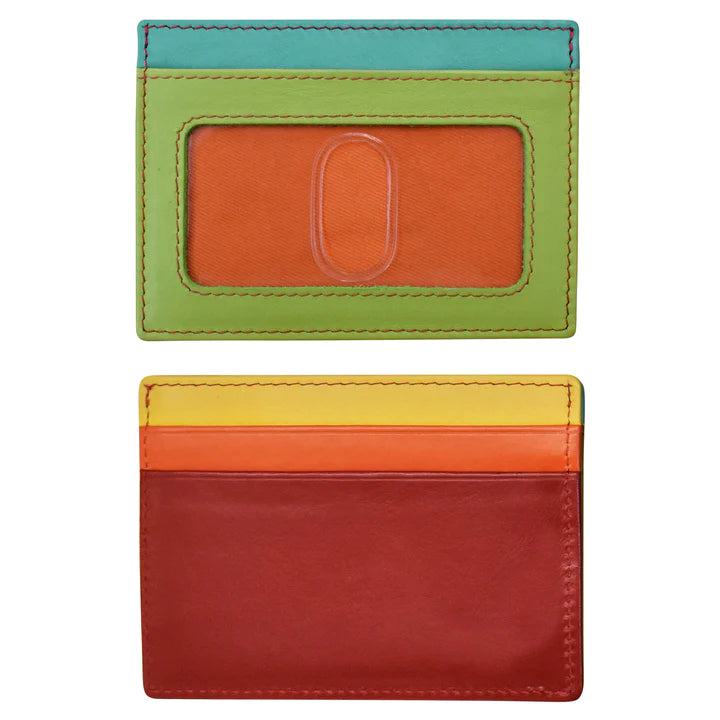 ili New York RFID Card Case Leather Wallet - 7201 Citrus