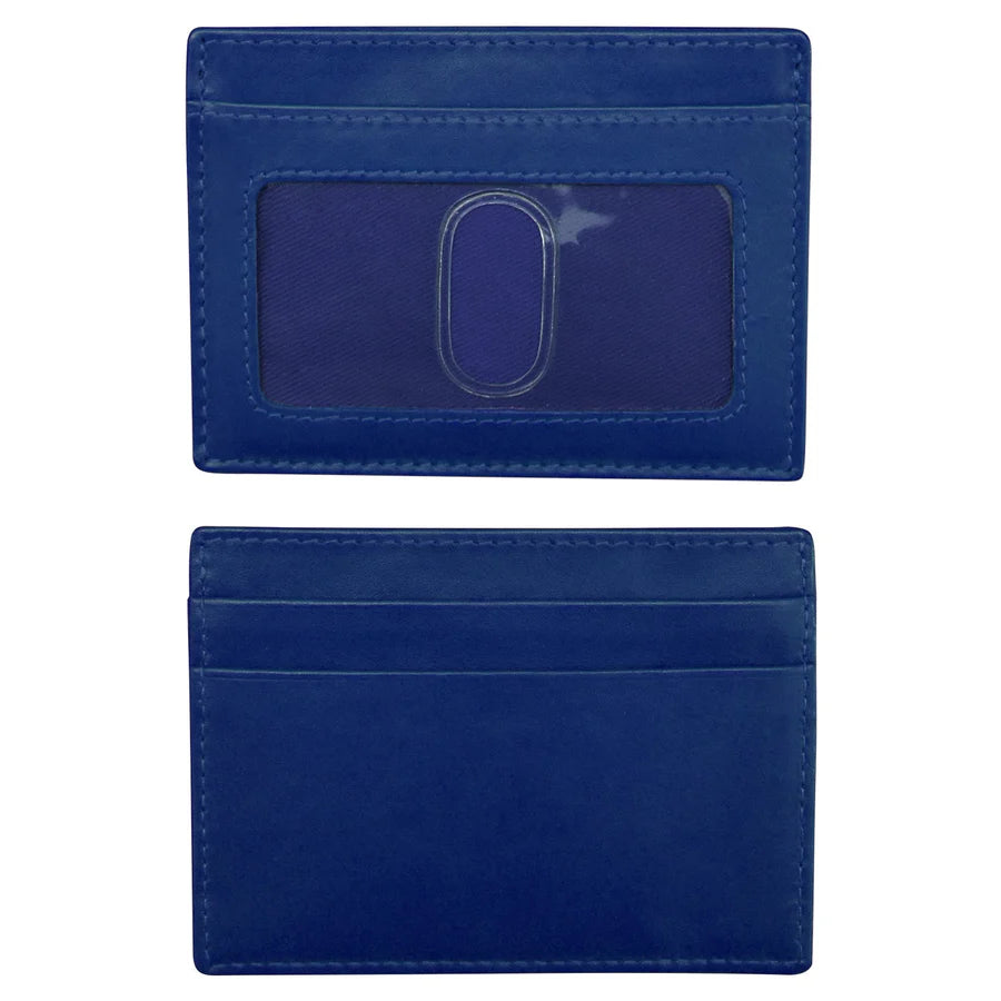 ili New York RFID Card Case Leather Wallet - 7201 Cobalt
