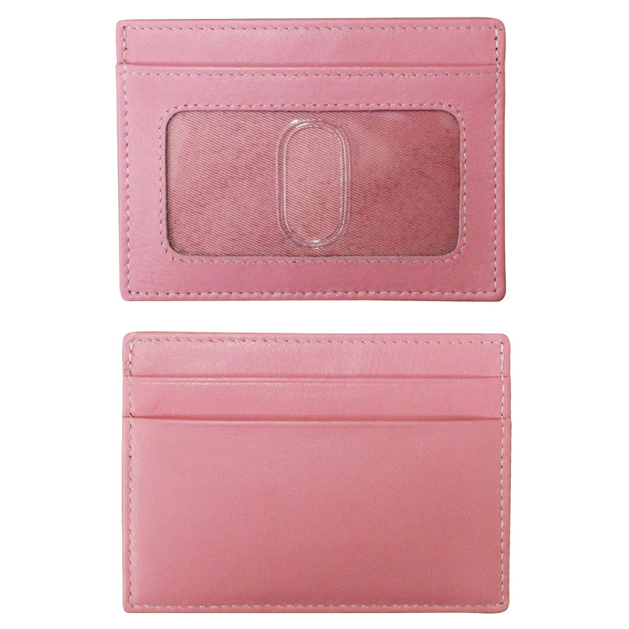 ili New York RFID Card Case Leather Wallet - 7201 Flamingo Pink