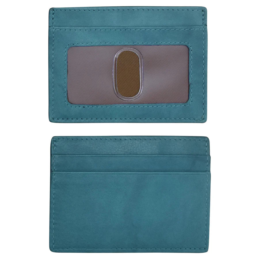 ili New York RFID Card Case Leather Wallet - 7201 Jeans Blue