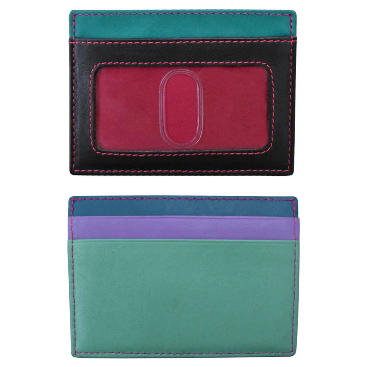ili New York RFID Card Case Leather Wallet - 7201 Midnight