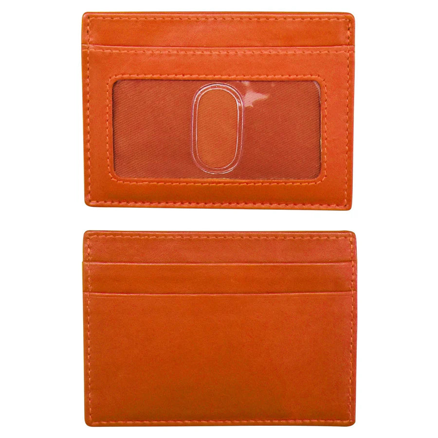 ili New York RFID Card Case Leather Wallet - 7201 Orange