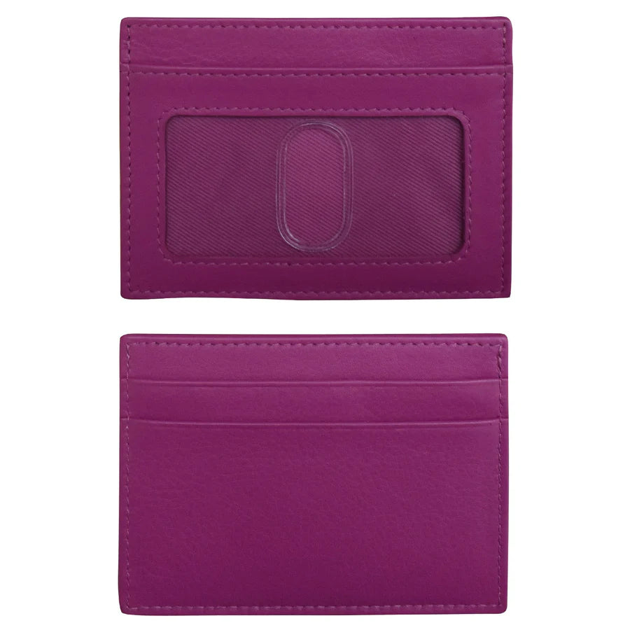 ili New York RFID Card Case Leather Wallet - 7201 Orchid