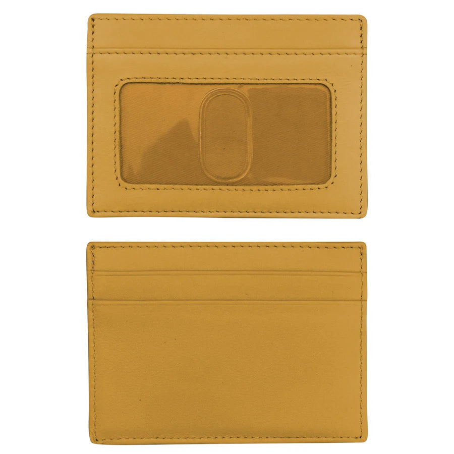 ili New York RFID Card Case Leather Wallet - 7201 Yellow