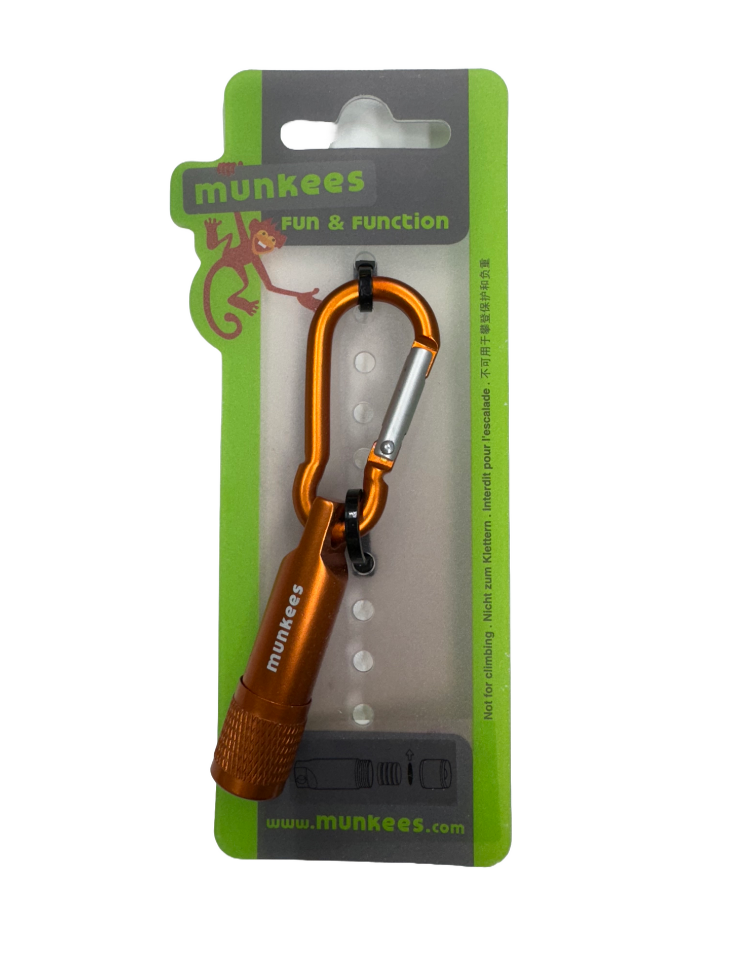 AceCamp LED Flashlight with Carabiner Orange
