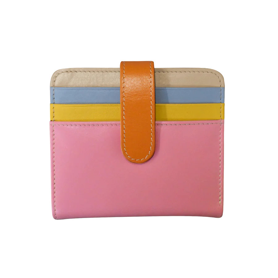ili New York Bi-Fold RFID Credit Card Wallet- 7301 Pink Rainbow