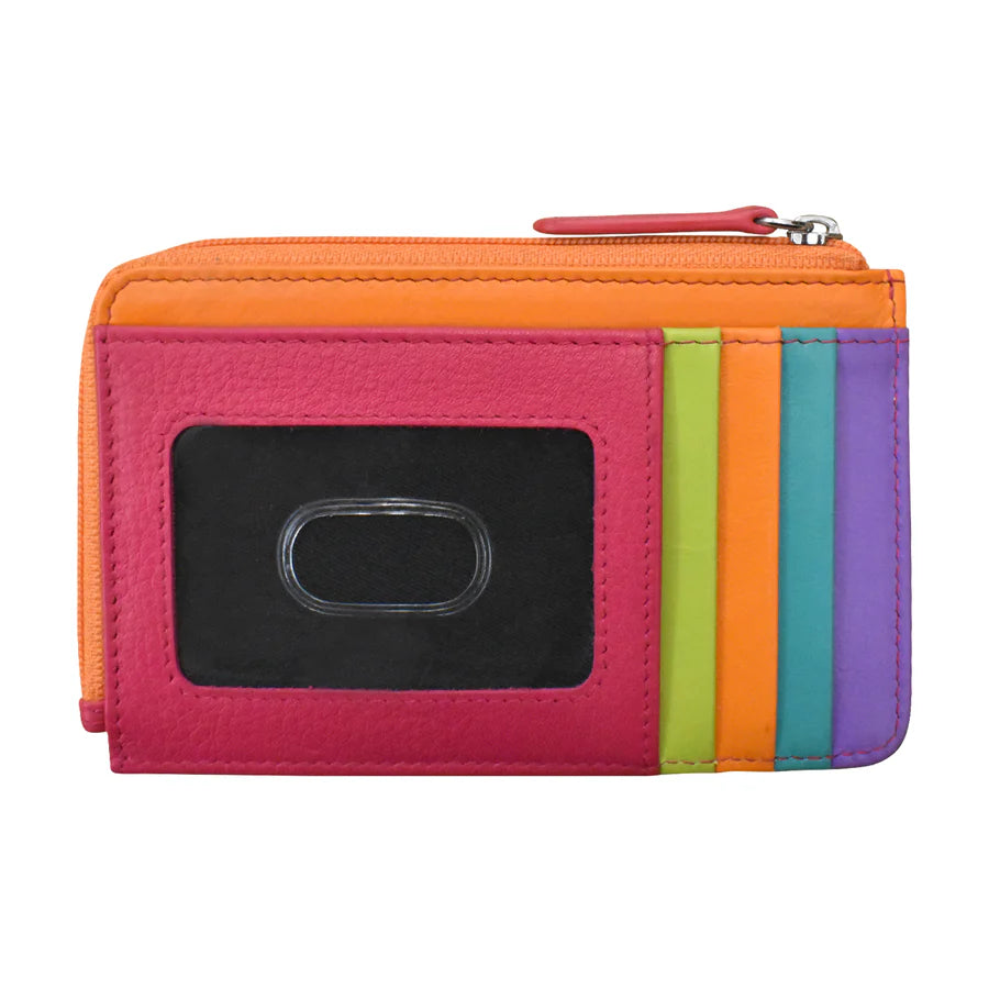 ili New York Leather Flat Card Case RFID Wallet Palm Beach