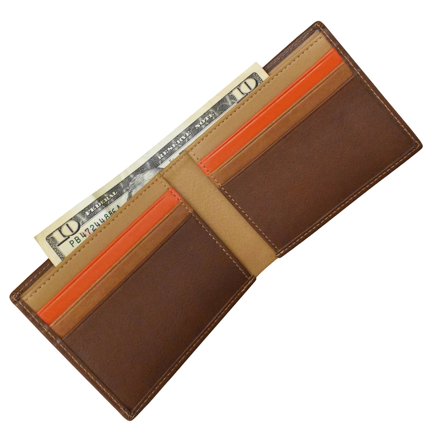 ili New York Leather RFID Multi Color Bifold Wallet - 7321 Toffee Multi