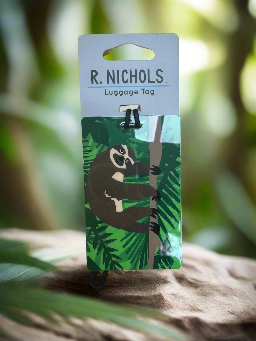 R. NICHOLS Placard Luggage Tag Sloth