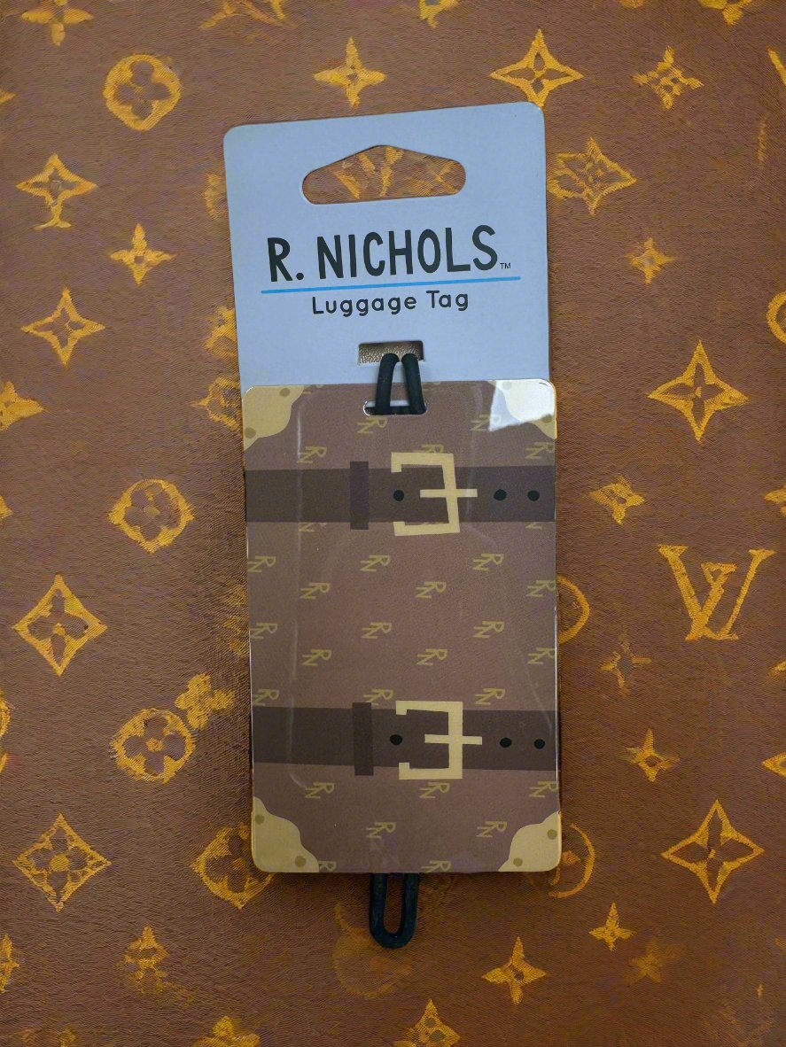R. NICHOLS Placard Luggage Tag Fancy Suitcase