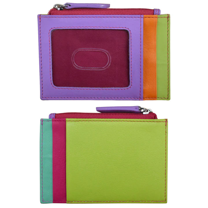 ili New York RFID Leather Zippered I.D. Card Case