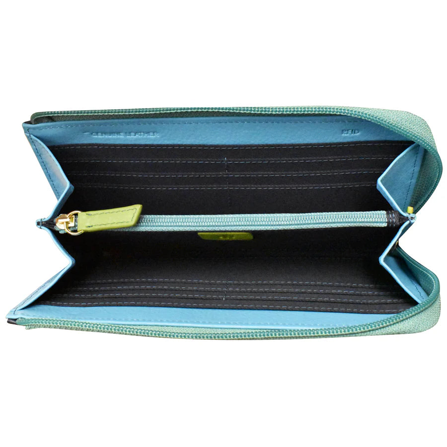 ili New York Leather RFID 3/4 Wallet with Gusset - 7418