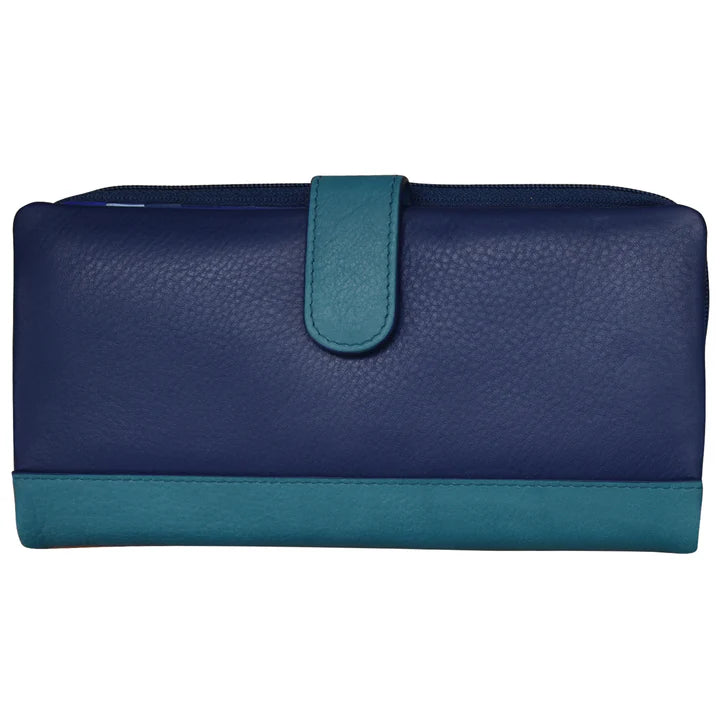 ili New York RFID Leather Smartphone Wallet- 7420 Denim Multi