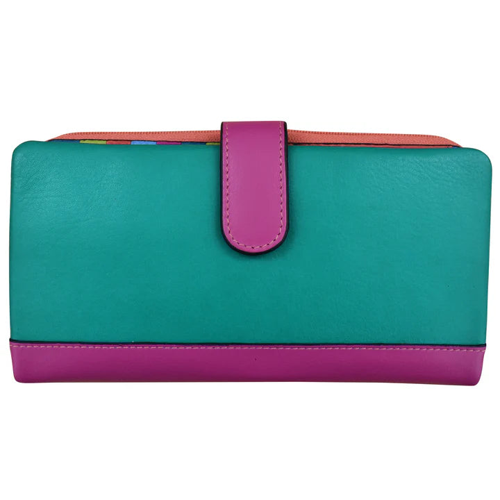 ili New York RFID Leather Smartphone Wallet- 7420 Paradise Multi