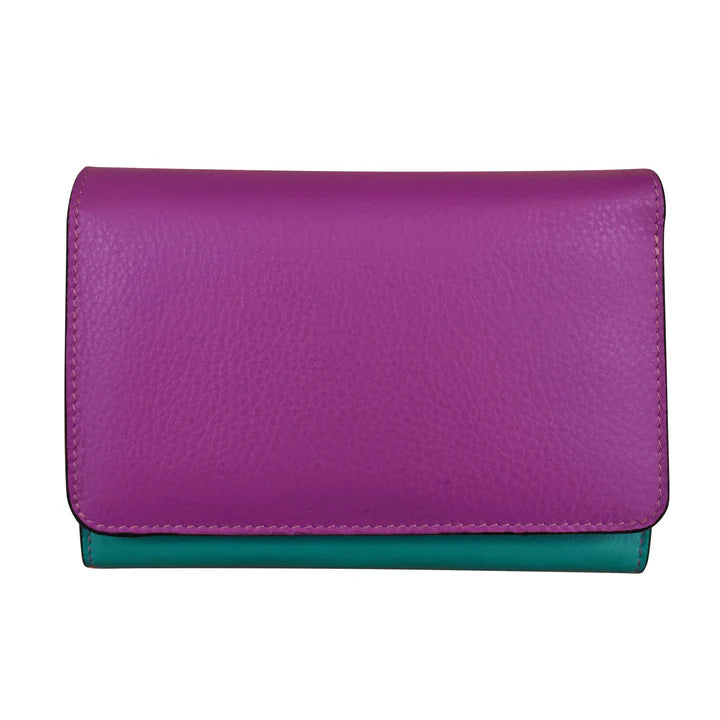 ili New York - RFID blocking leather French Wallet- 7428 Paradise Multi