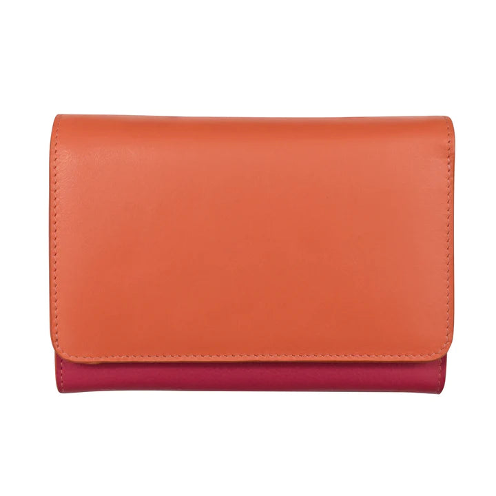 ili New York - RFID blocking leather French Wallet- 7428 Sunset Multi