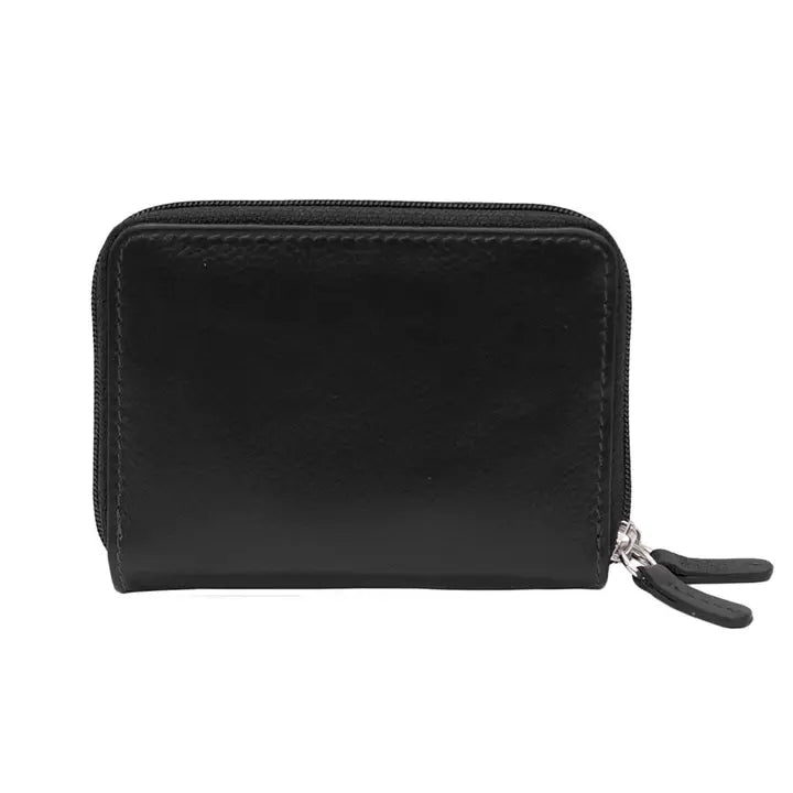 ili New York RFID Accordian Case Leather Wallet- 6714 Black