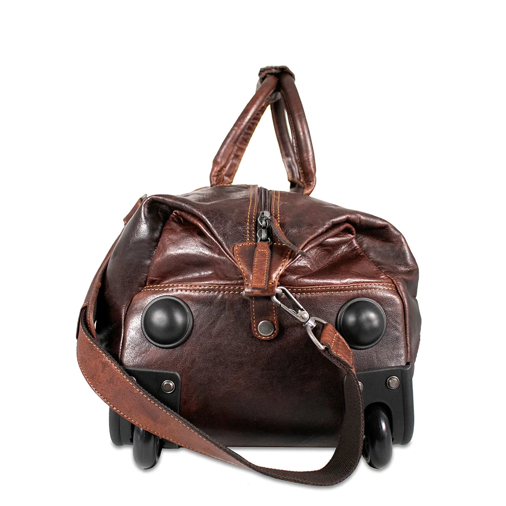 Jack Georges Leather Voyager 2-Wheeled Duffel Bag- 7520