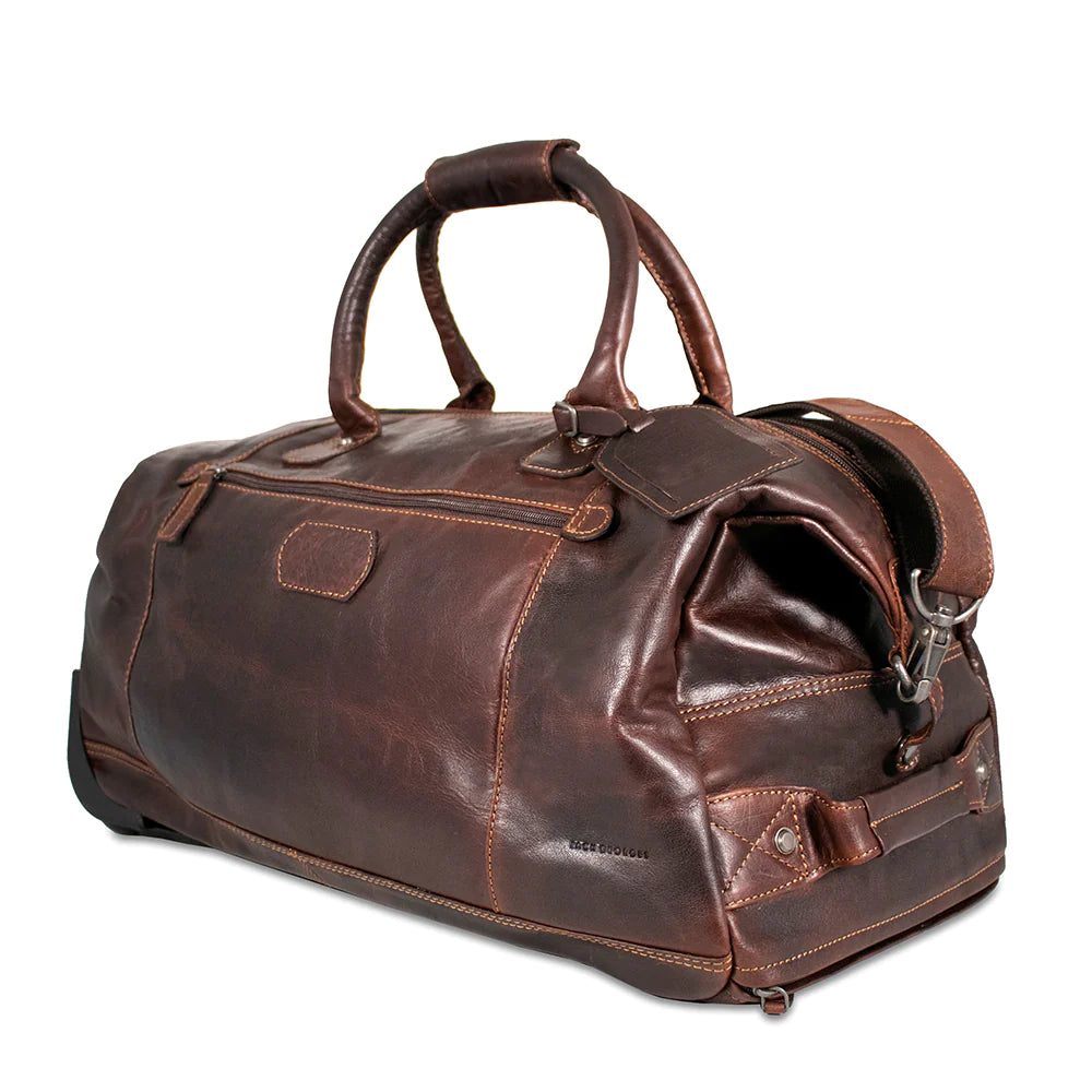 Jack Georges Leather Voyager 2-Wheeled Duffel Bag- 7520