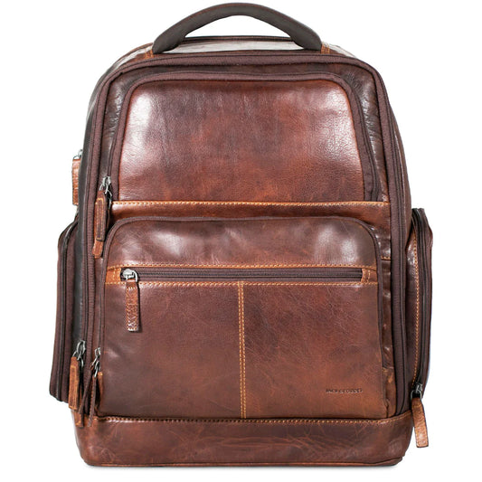 Jack Georges Leather Voyager Tech Backpack - 7527