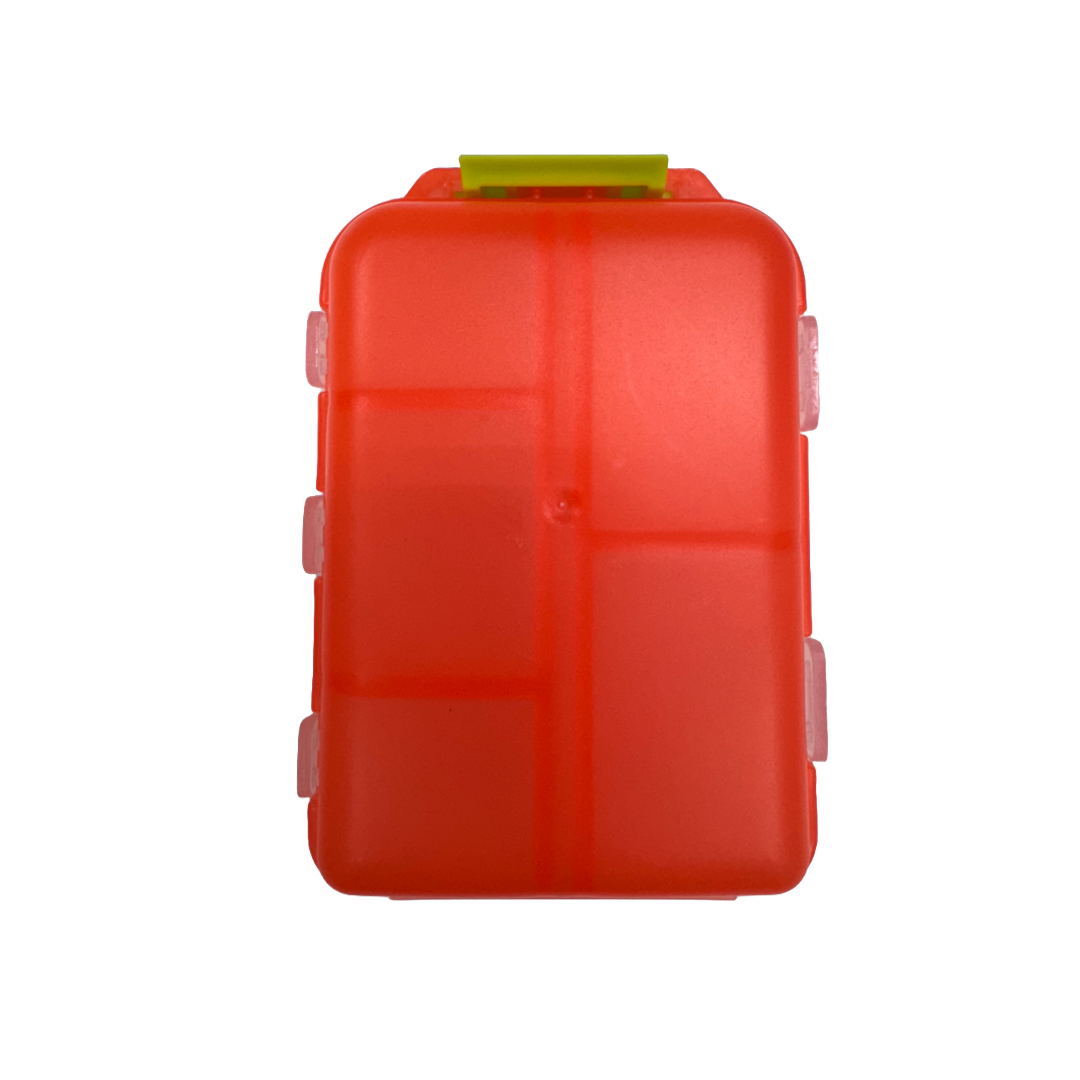 Small Snap Grid Pill Box Organizer Orange