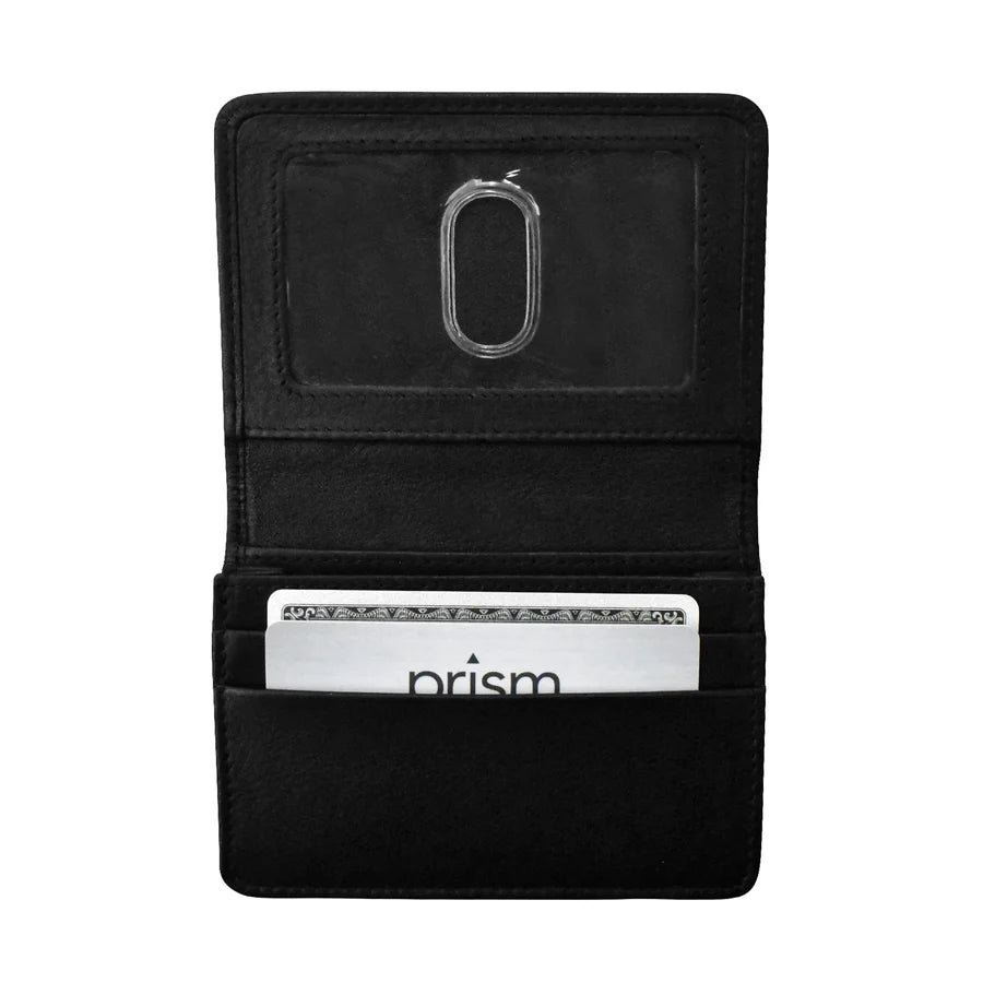 ili New York Premium Leather RFID Flap Wallet Black