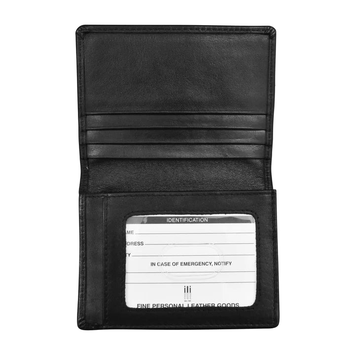 ili New York - Leather RFID blocking Men's Wallet with Side-Flip ID- 7725