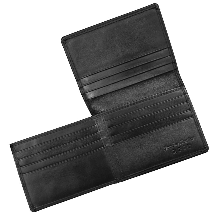 ili New York - Leather RFID blocking Men's Wallet with Side-Flip ID- 7725 Black