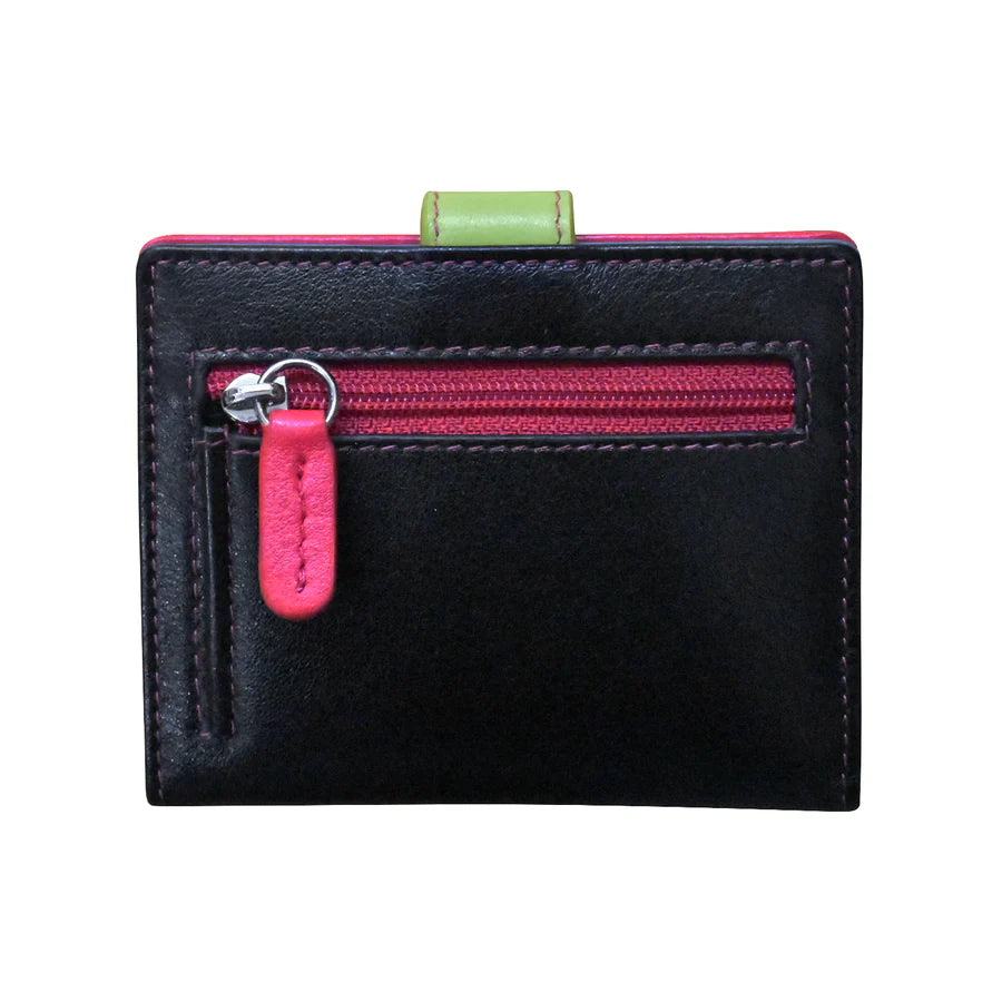 *NEW* ili New York Leather Mini Asymmetric RFID Card Wallet With Tab - 7803