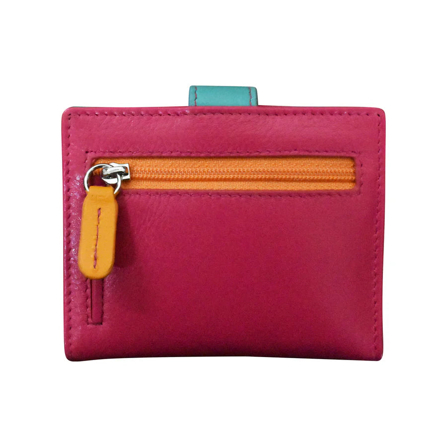 *NEW* ili New York Leather Mini Asymmetric RFID Card Wallet With Tab - 7803