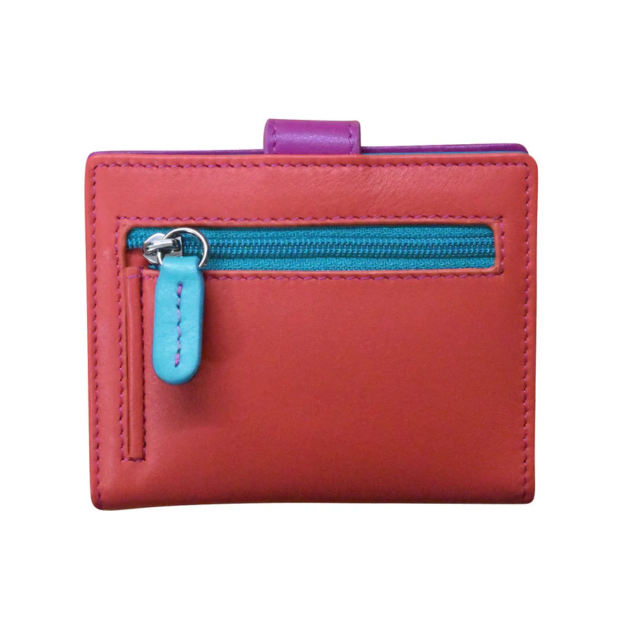 *NEW* ili New York Leather Mini Asymmetric RFID Card Wallet With Tab - 7803