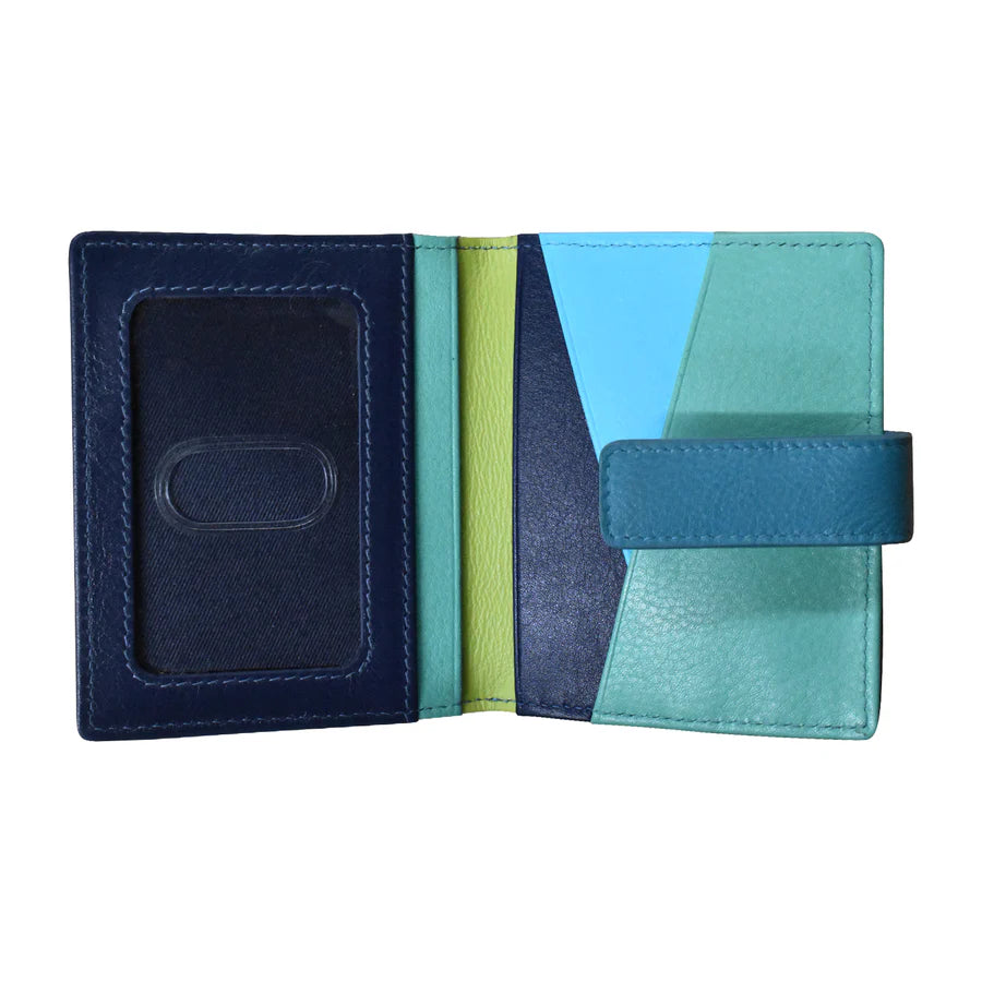 *NEW* ili New York Leather Mini Asymmetric RFID Card Wallet With Tab - 7803