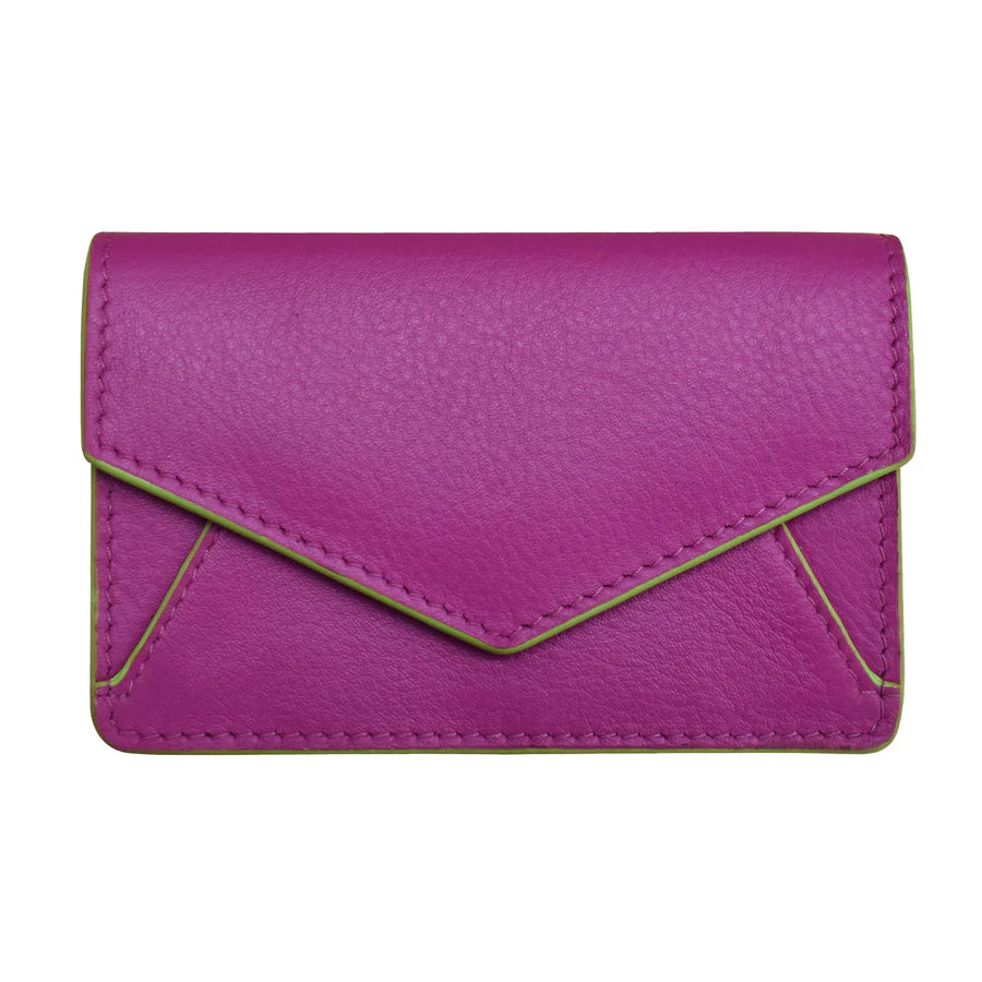 ili New York RFID Leather Envelope Business Card Holder Orchid Pear