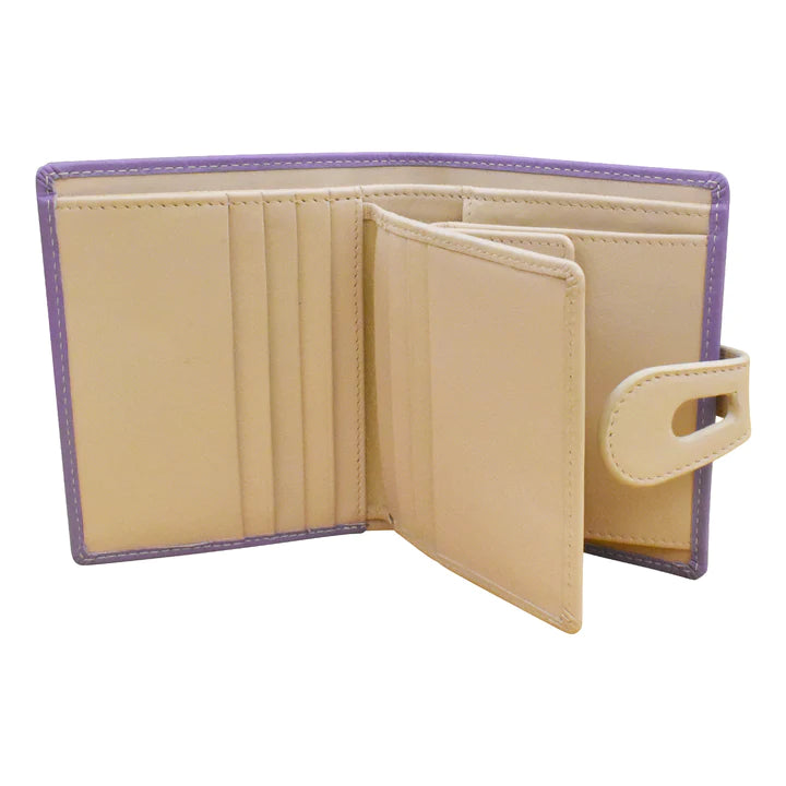 ili New York RFID Leather Small Wallet with Cut Out Tab- 7815