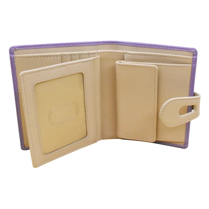 ili New York RFID Leather Small Wallet with Cut Out Tab- 7815