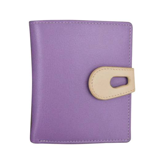 ili New York RFID Leather Small Wallet with Cut Out Tab- 7815 Amethyst Stone