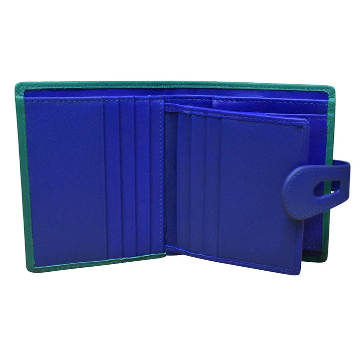 ili New York RFID Leather Small Wallet with Cut Out Tab- 7815