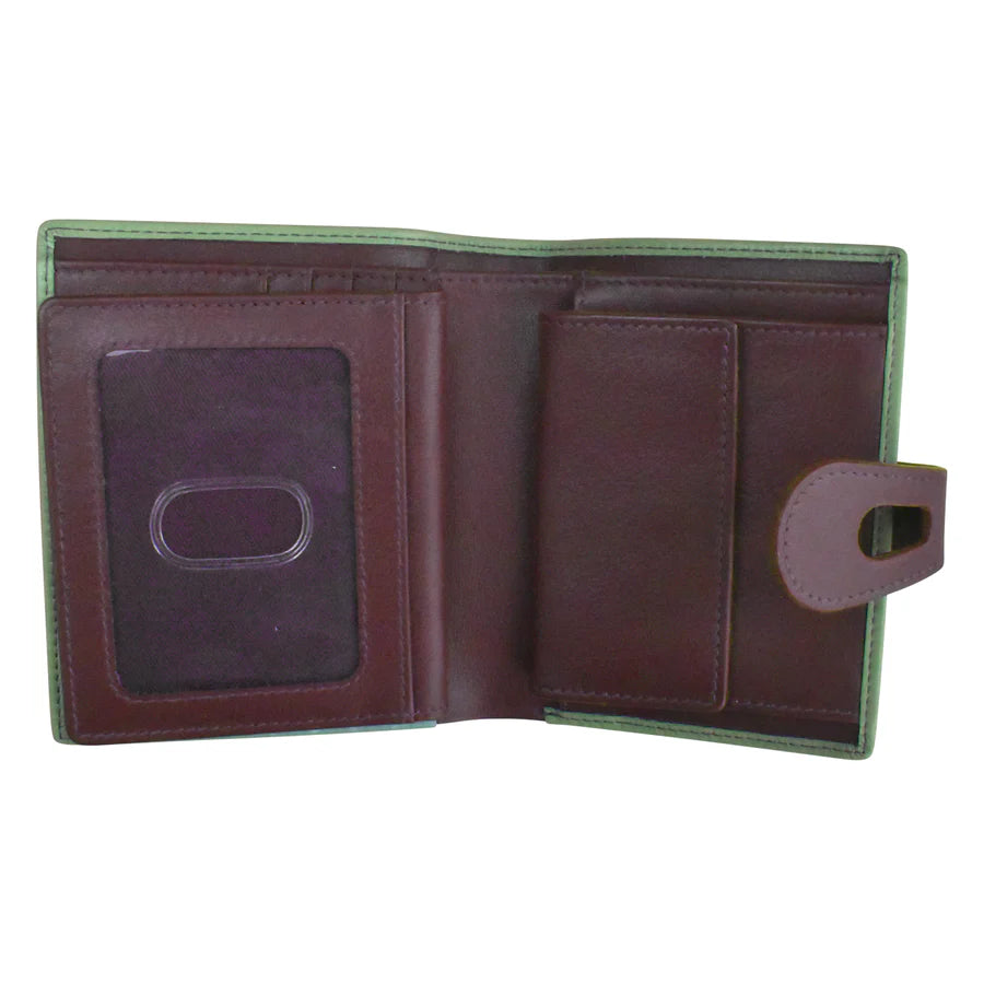 ili New York RFID Leather Small Wallet with Cut Out Tab- 7815