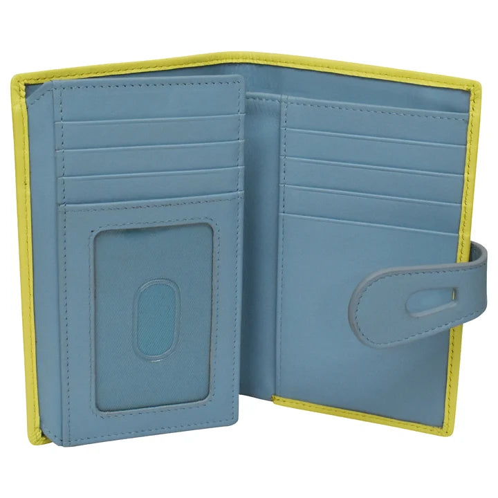 ili New York RFID Leather Midi Wallet with Cut Out Tab- 7817