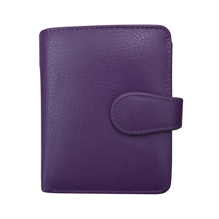 ili New York Leather RFID Small Euro Wallet- 7822 Purple