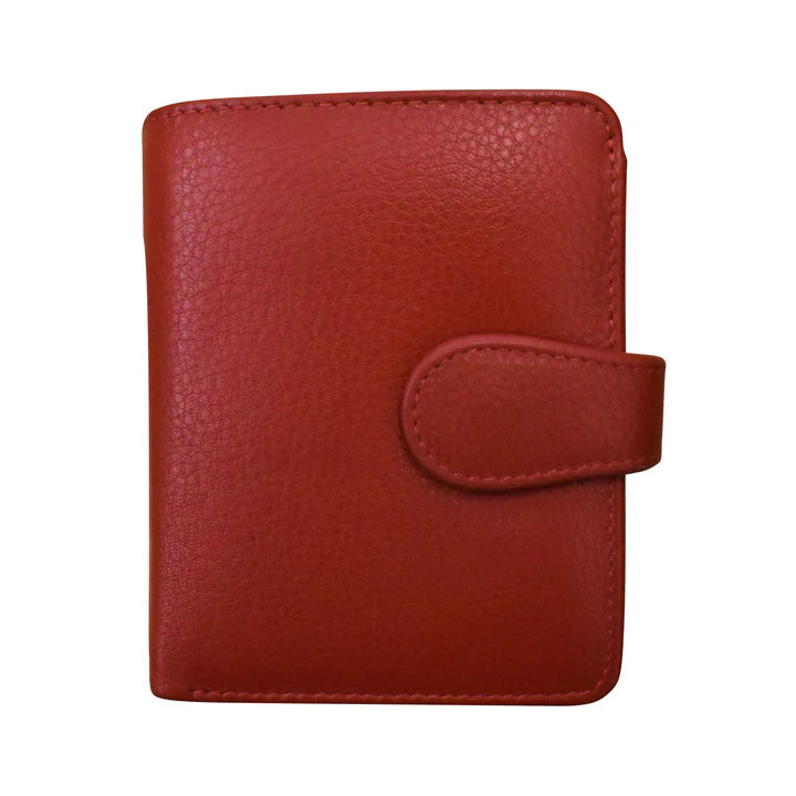 ili New York Leather RFID Small Euro Wallet- 7822 Red