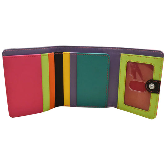 ili New York - Leather RFID blocking Tri-Fold Mini Wallet- 7824
