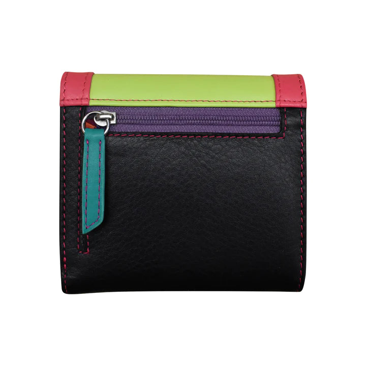 ili New York - Leather RFID blocking Tri-Fold Mini Wallet- 7824